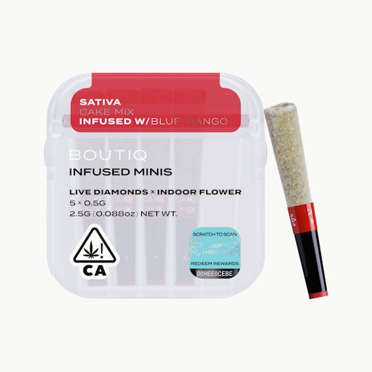 Boutiq - Cake Mix x Blue Mango Live Diamond Infused Pre Rolls (5 pack) - 1