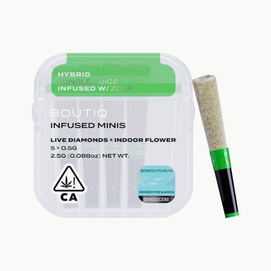 Boutiq - Jungle Juice x Zoap Live Diamond Infused Pre Rolls (5 pack) - 1