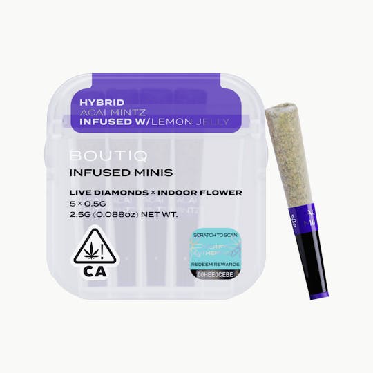 Boutiq - Acai Mintz x Lemon Jelly Live Diamond Infused Pre Rolls (5 pack) - 1