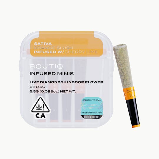 Boutiq - Orange Slush x Cherry Lime Live Diamond Infused Pre Rolls (5 pack) - 1