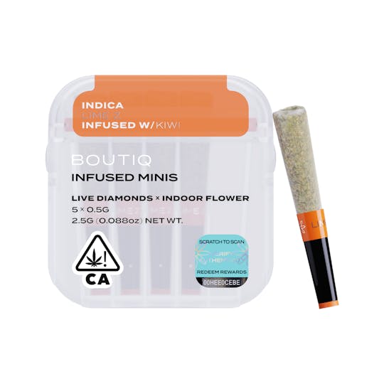 Lime-Z x Kiwi Live Diamond Infused Pre Rolls (5 pack) - Boutiq Lime-Z x Kiwi Live Diamond Infused Pre Rolls (5 pack) - Boutiq