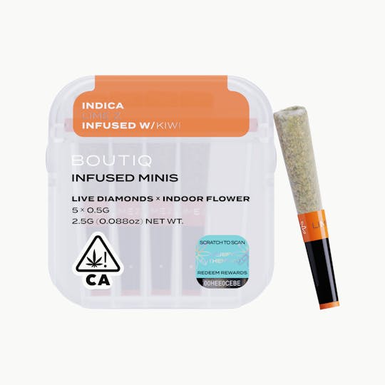 Boutiq - Lime-Z x Kiwi Live Diamond Infused Pre Rolls (5 pack) - 1