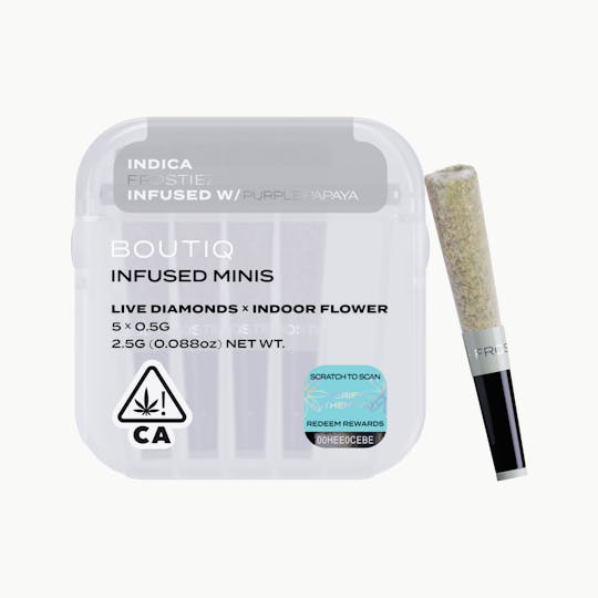 Boutiq - Frostiez x Purple Papaya Live Diamond Infused Pre Rolls (5 pack) - 1