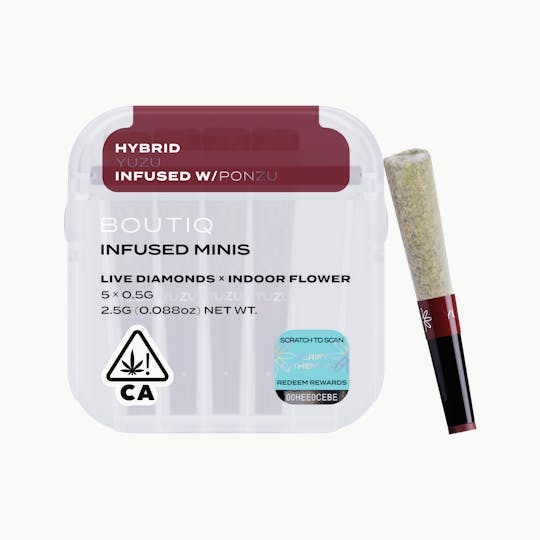 Boutiq - Yuzu x Ponzu Live Diamond Infused Pre Rolls (5 pack) - 1