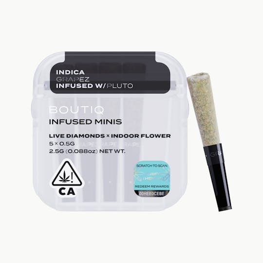 Boutiq - Grapez x Pluto Live Diamond Infused Pre Rolls (5 pack) - 1