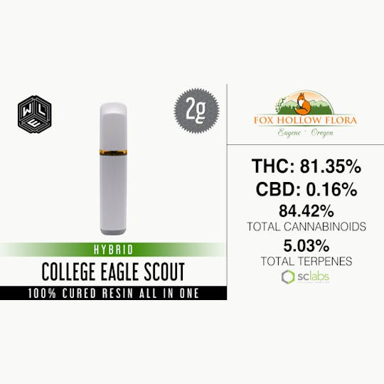 White Label Extracts - WLE | College Eagle Scout | All-In-One Cured Resin Cartridge (2g) - 1