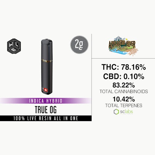 White Label Extracts - WLE | True OG | All-In-One Live Resin Cartridge (2g) - 1