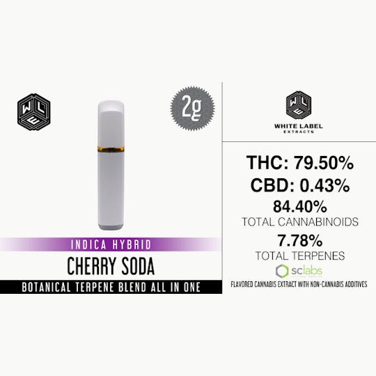 White Label Extracts - WLE | Cherry Soda | All-In-One Botanical Terpene Blend Cartridge (2g) - 1