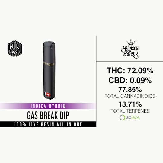 White Label Extracts - WLE | Gas Break Dip | All-in-one Live Resin Cartridge (1g) - 1