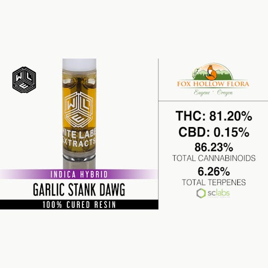 White Label Extracts - WLE | Garlic Stank Dawg | Cured Resin Cartridge (1g) - 1