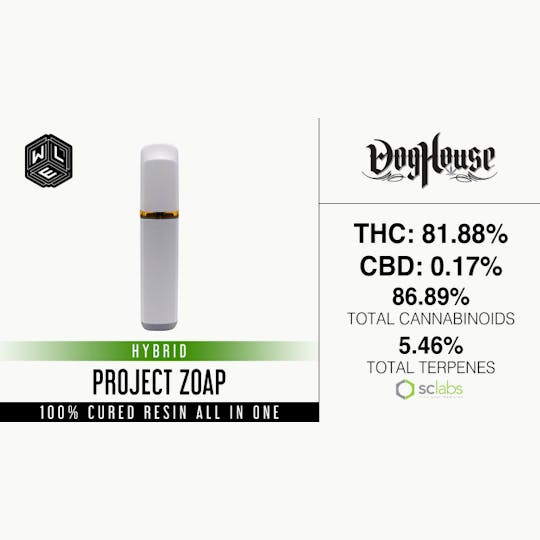 White Label Extracts - WLE | Project Zoap | All-In-One Cured Resin Cartridge (1g) - 1
