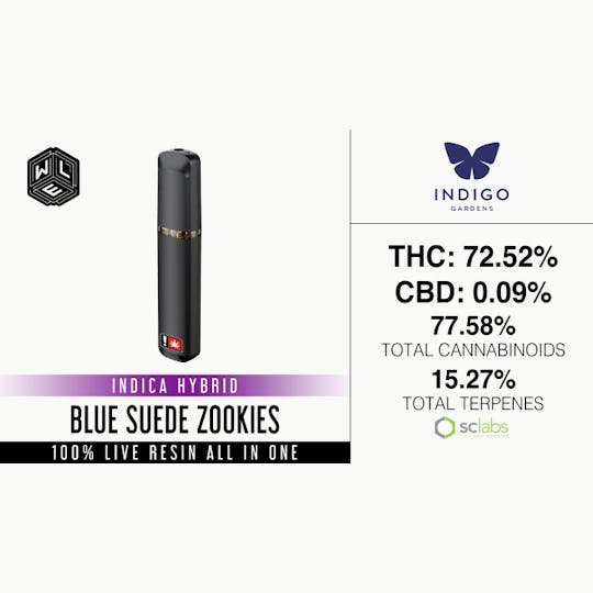 White Label Extracts - WLE | Blue Suede Zookies | All-In-One Live Resin Cartridge (1g) - 1