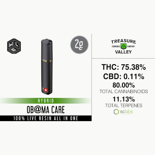 White Label Extracts - WLE | Obama Care | All-In-One Live Resin Cartridge (2g) - 1