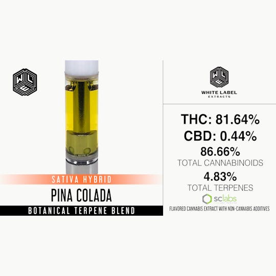 White Label Extracts - WLE | Pina Colada | Botanical Terpene Blend Cartridge (1g) - 1
