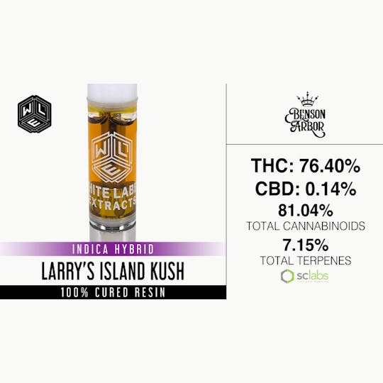 White Label Extracts - WLE | Larry's Island Kush | Cured Resin Cartridge (1g) - 1
