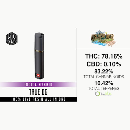 White Label Extracts - WLE | True OG | All-In-One Live Resin Cartridge (1g) - 1