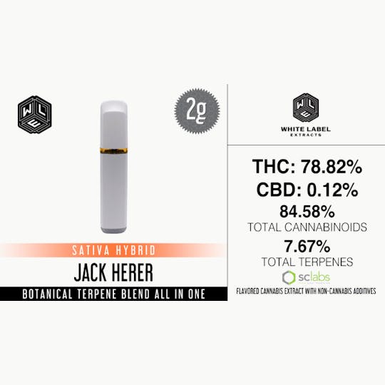 White Label Extracts - WLE | Jack Herer | All-In-One Botanical Terpene Blend Cartridge (2g) - 1