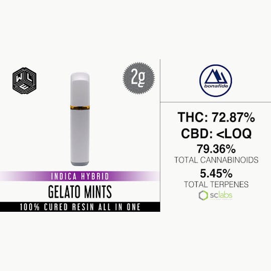 White Label Extracts - WLE | Gelato Mints | All-In-One Cured Resin Cartridge (2g) - 1