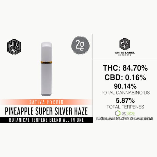 White Label Extracts - WLE | Pineapple SSH | All-In-One Botanical Terpene Blend Cartridge (2g) - 1