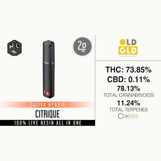 White Label Extracts - WLE | Citrique | All-In-One Live Resin Cartridge (2g) - 1