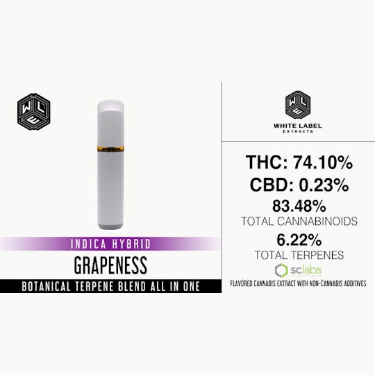 White Label Extracts - WLE | Grapeness | All-In-One Botanical Terpene Blend Cartridge (1g) - 1