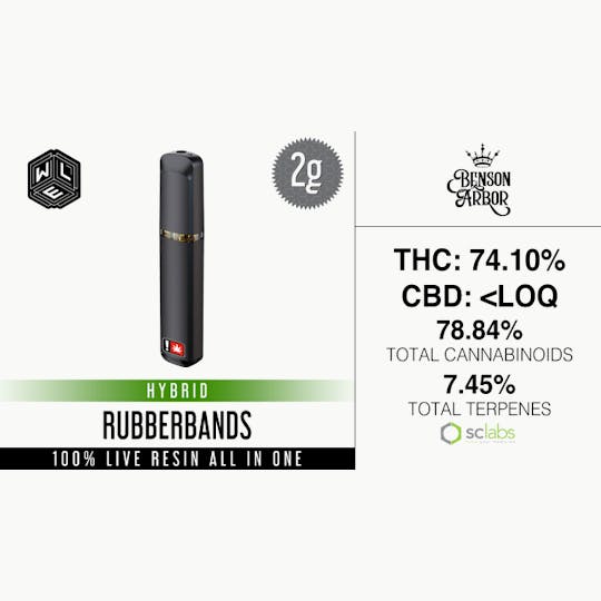 White Label Extracts - WLE | Rubberbands | All-In-One Live Resin Cartridge (2g) - 1