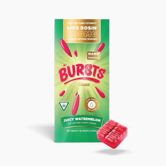 Sauce. - Sauce Bursts - Juicy Watermelon - 200MG Live Rosin Edibles (MI) - 1