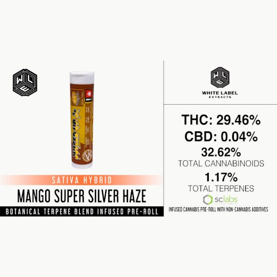White Label Extracts - WLE | Juiced Up J's Mango SSH | Botanical Terpene Infused Pre-Roll (1g) - 1