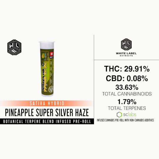 White Label Extracts - WLE | Juiced Up J's Pineapple SSH| Botanical Terpene Infused Pre-Roll (1g) - 1