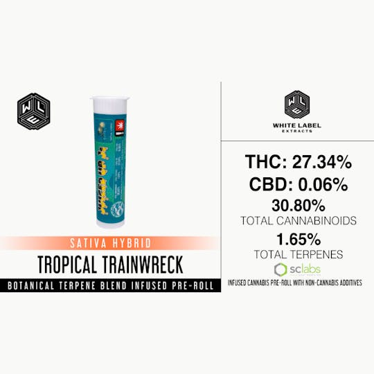White Label Extracts - WLE | Juiced Up J's Infused Pre-Roll - Tropical Trainwreck(1g) - 1