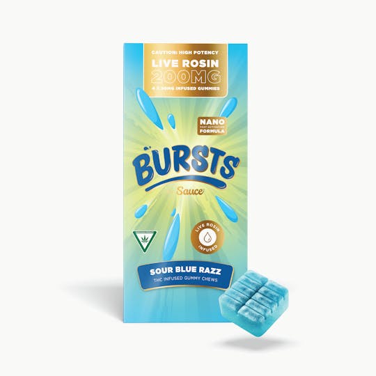 Sauce. - Sauce Bursts - Sour Blue Razz - 200MG Live Rosin Edibles (MI) - 1