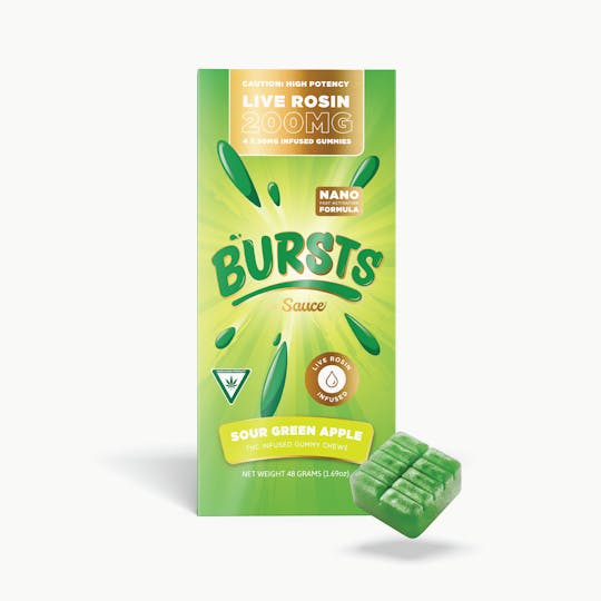 Sauce. - Sauce Bursts - Sour Green Apple - 200MG Live Rosin Edibles (MI) - 1