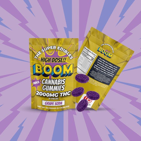 Boom - Grape Soda - Indica - 2000mg THC Gummies - 1