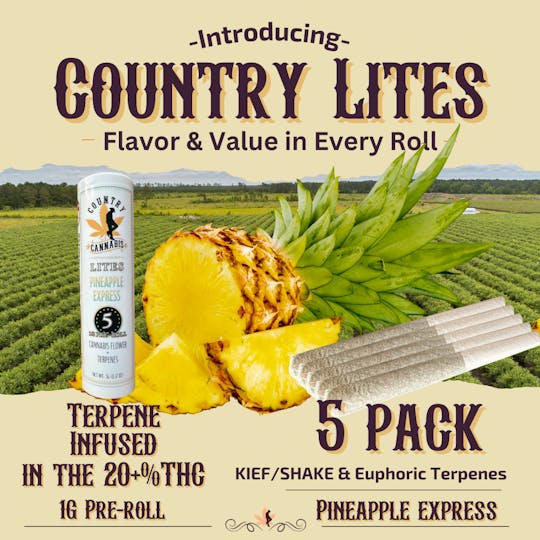 Country Cannabis - Country Lites | Pineapple Express | 1G | 5pk - 1