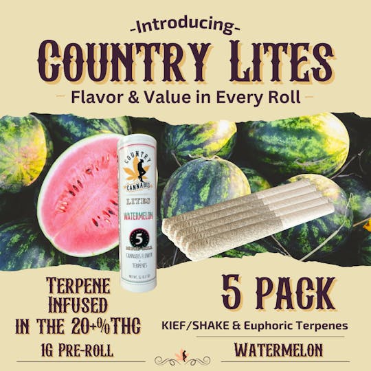 Country Cannabis - Country Lites | Watermelon | 1G | 5pk - 1