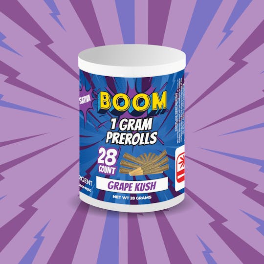 Boom - Grape Kush - 28pk - 1 Gram Flower Prerolls - 1