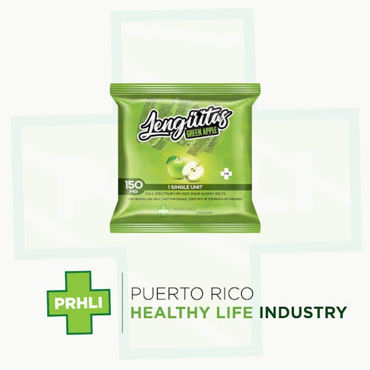 Puerto Rico Healthy Life - Lengüitas High Dose 150mg Green Apple - Single Unit - 1