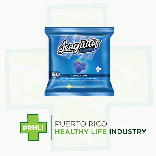 Puerto Rico Healthy Life - Lengüitas High Dose 150mg Blazpberry - Single Unit - 1