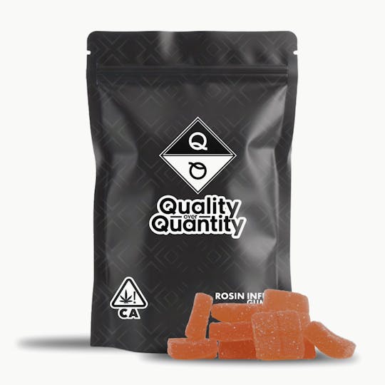 Quality Over Quantity - Mango Lemonade 1:1 CBD:THC Rosin Gummies 100mg - 1