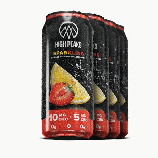 High Peaks - Sparkling Strawberry Lemonade | 2:1 THC:CBD | 12 fl. oz Ea. | 4-Pk. - 1