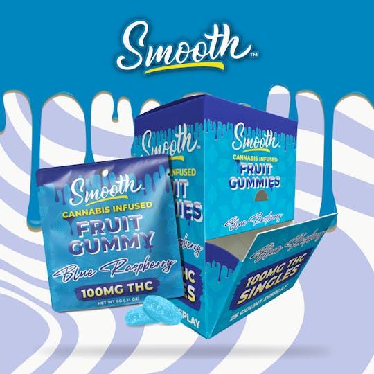 Smooth OKC - Blue Raspberry - 100mg THC Single Gummies - 1