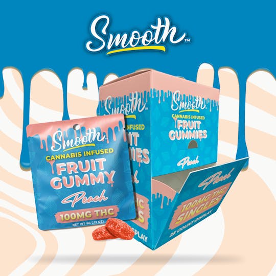 Smooth OKC - Peach - 100mg THC Single Gummies - 1