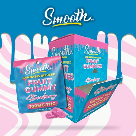 Smooth OKC - Strawberry - 100mg THC Single Gummies - 1