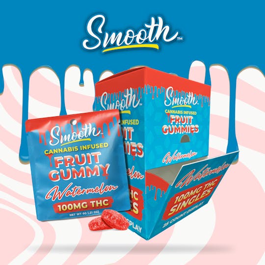 Smooth OKC - Watermelon - 100mg THC Single Gummies - 1