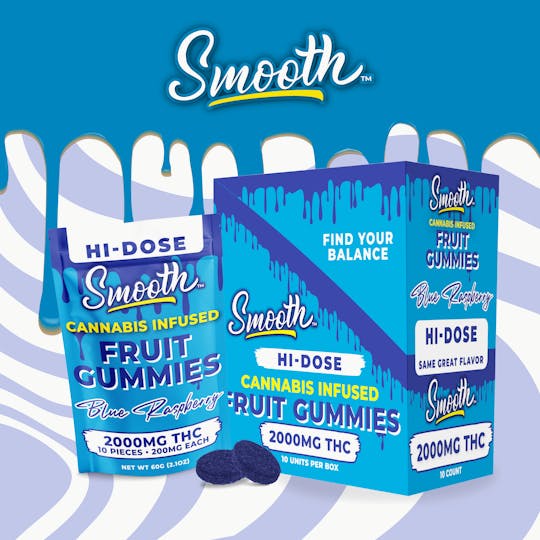 Smooth OKC - Blue Raspberry - 2000mg THC Gummies - 1