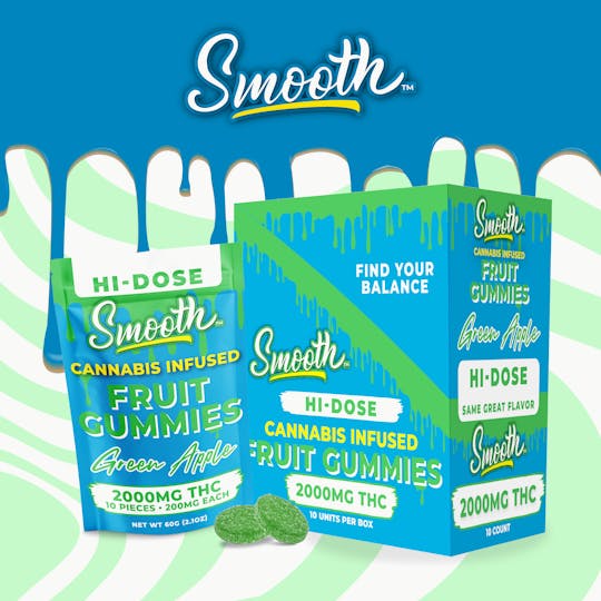 Smooth OKC - Green Apple - 2000mg THC Gummies - 1