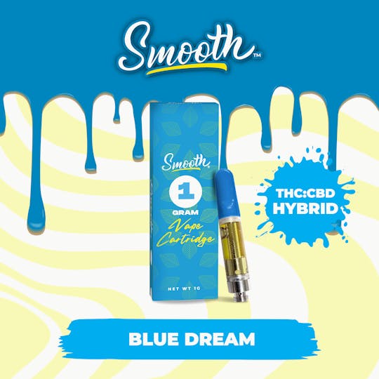 Smooth OKC - Blue Dream - 1:1 THC:CBD - 1g Vape Cartridge - 1