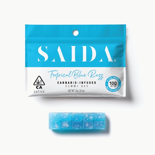Saida - Saida - Gummy Bar - Tropical Blue Razz - 100mg THC - 1