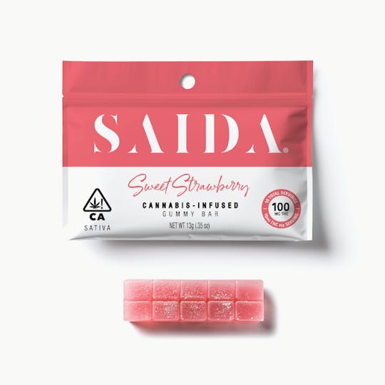 Saida - Saida - Gummy Bar - Sweet Strawberry - 100mg THC - 1