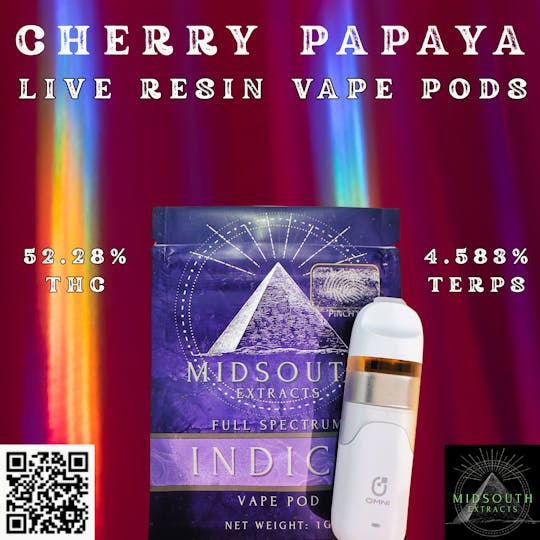 MidSouth Extracts - 1g Live Resin Vape Pod - Cherry Papaya - 1
